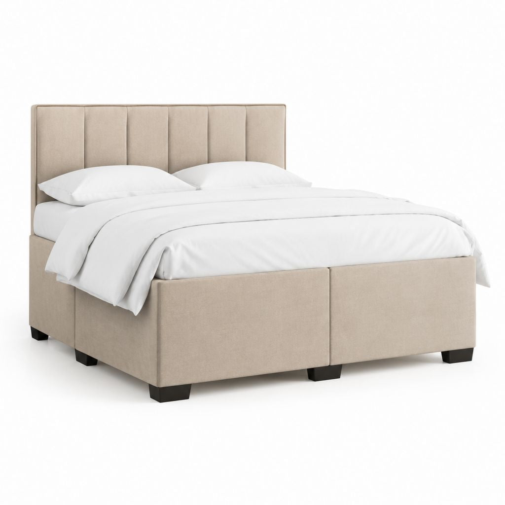 Polsterbett Doppelbett Beige Polyester Rechteckig 180 x 200 cm