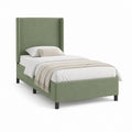 Polsterbett Einzelbett Grün mit Polyesterbezug 90 x 200 cm
