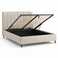 Polsterbett mit Stauraum Beige Polyester Rechteckig 160 x 200 cm