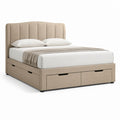 Polsterbett mit 4 Schubladen Beige Polyester Rechteckig 160 x 200 cm