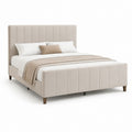 Polsterbett Bettgestell Beige Polyester Rechteckig 160 x 200 cm 176 x 218 x 120 cm