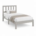 Einzelbett Bettgestell Grau aus massivem Kiefernholz rechteckig 90 x 200 cm