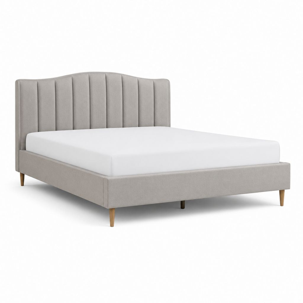 Polsterbett Doppelbett Grau Polyester Rechteckig 160 x 200 cm