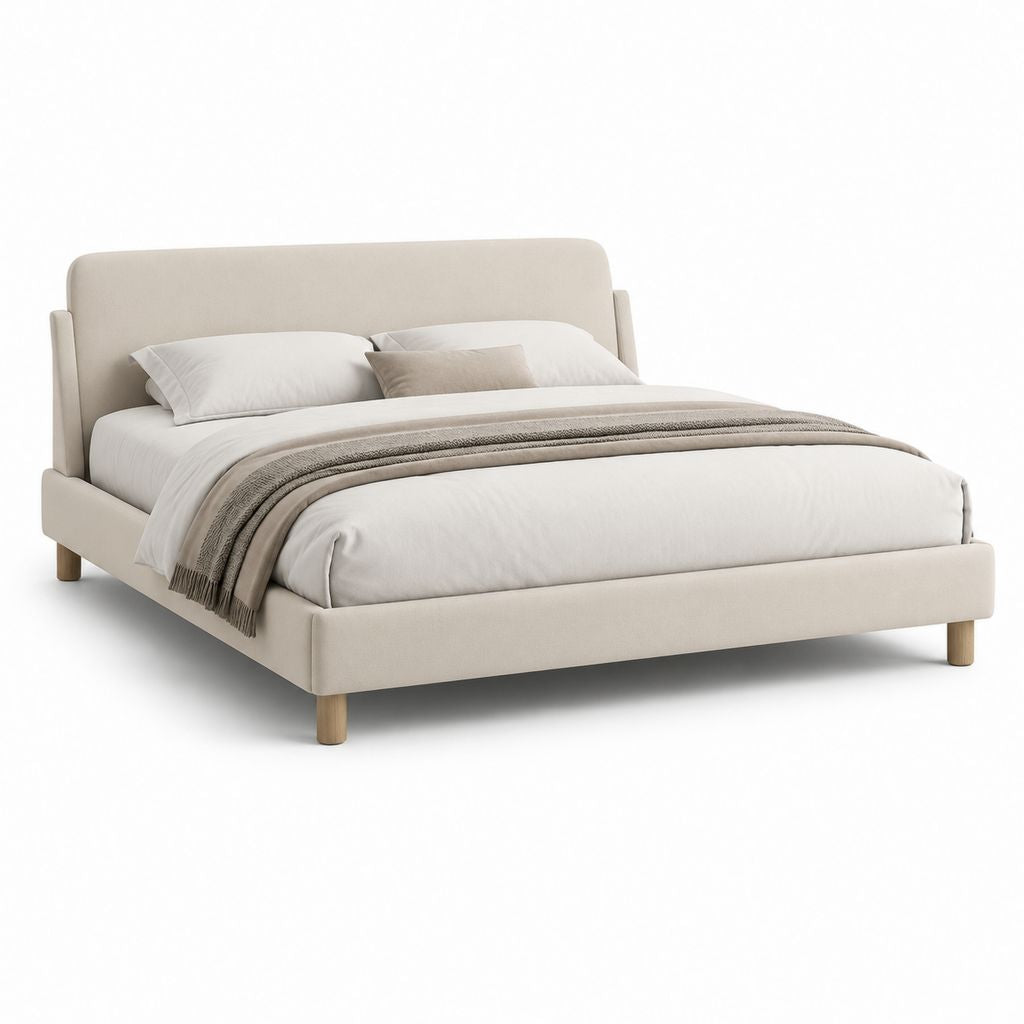 Polsterbett Doppelbett Beige Polyester Rechteckig 160 x 200 cm