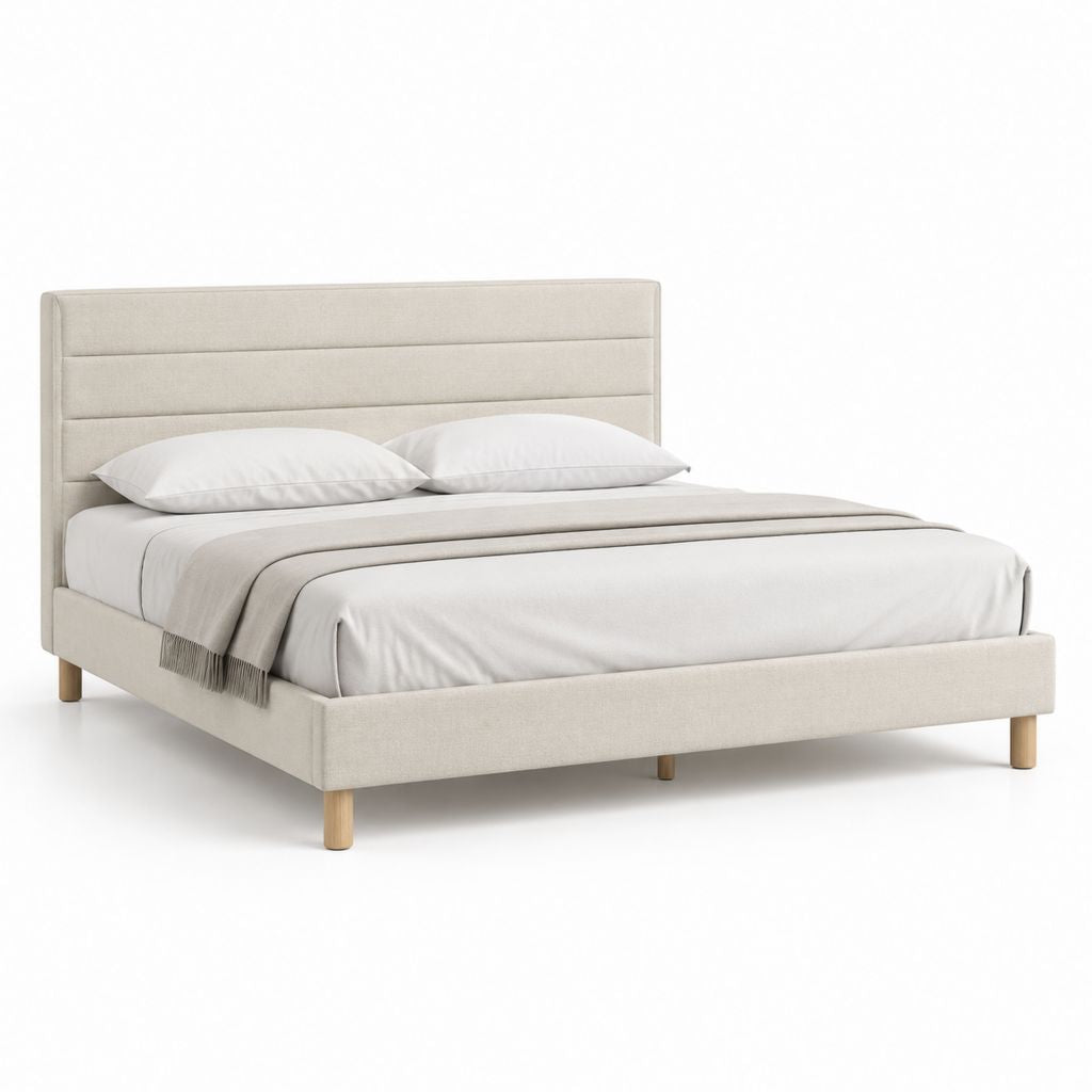 Polsterbett Doppelbett Beige Polyester Rechteckig 160 x 200 cm